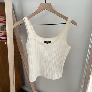 J. Crew Women's Cream Ribbed Tank Top